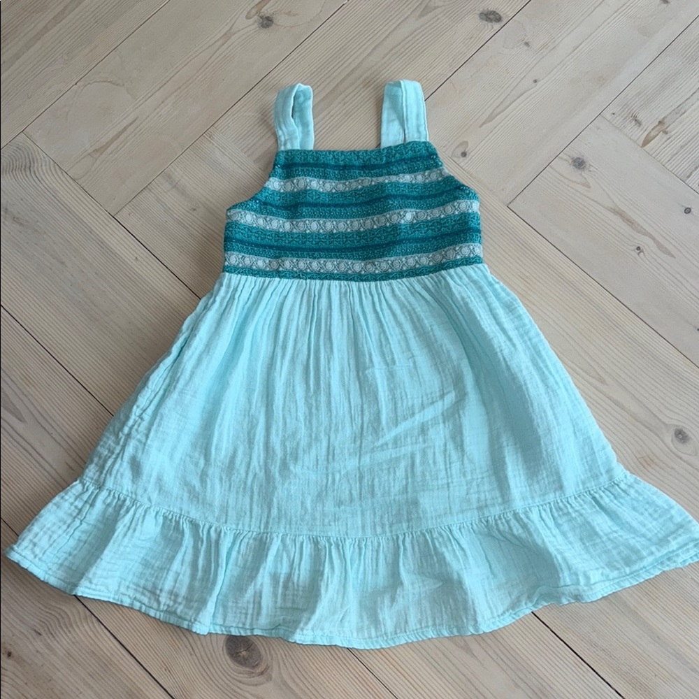 Aqua and Teal Girls Summer Dress
